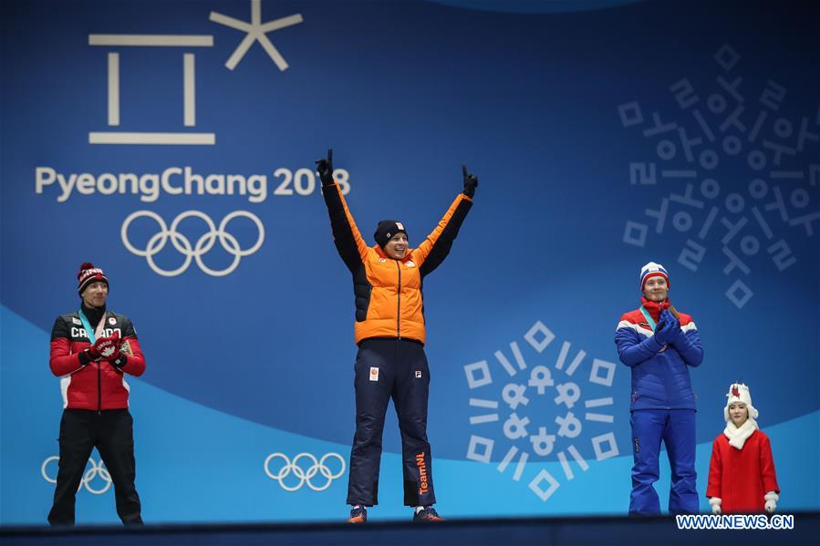 (SP)OLY-SOUTH KOREA-PYEONGCHANG-SPEED SKATING-MEN'S 5000M-MEDAL CEREMONY