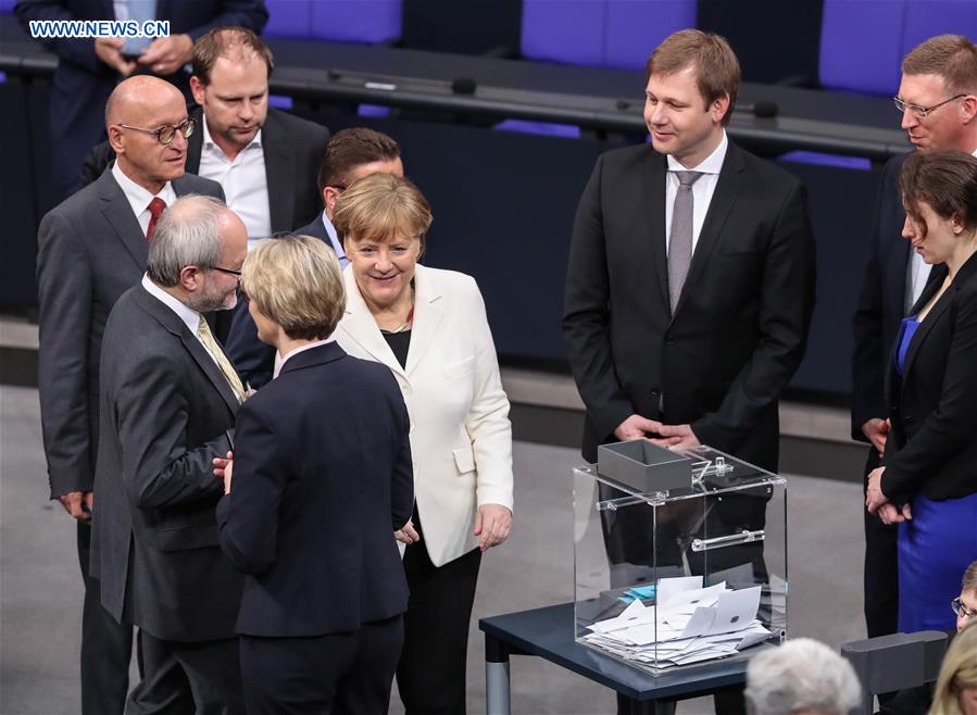 GERMANY-BERLIN-MERKEL-CHANCELLOR-RE-ELECTED