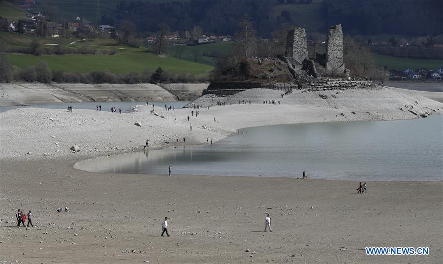 SWITZERLAND-BULLE-LAKE-GRUYERE-WATER LEVEL-LOWERING