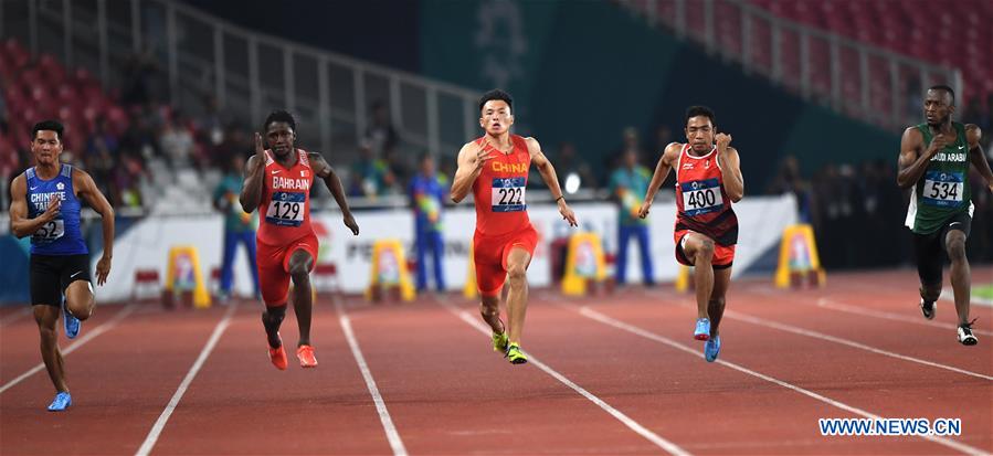 (SP)INDONESIA-JAKARTA-ASIAN GAMES-ATHLETICS-MEN'S 100M SEMIFINAL