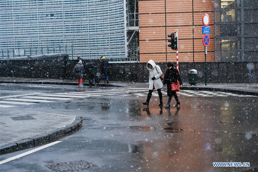 BELGIUM-BRUSSELS-SNOWFALL