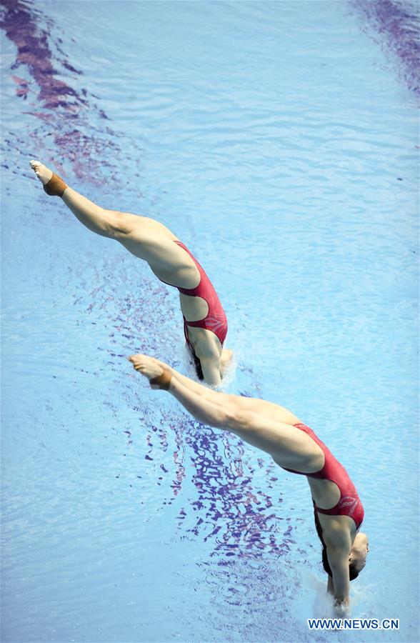 (SP)SOUTH KOREA-GUANGJU-FINA WORLD CHAMPIONSHIPS-WOMEN'S 3M SYNCHRO SPRINGBOARD