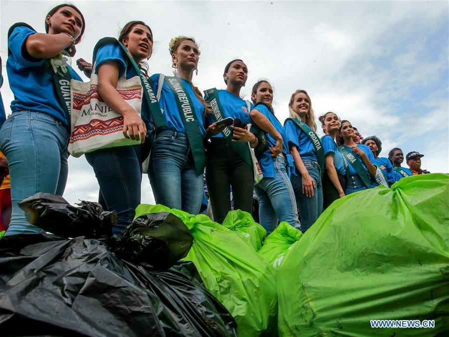 PHILIPPINES-MANILA-MISS EARTH 2019-COAST-CLEANUP