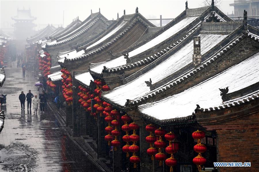 CHINA-SHANXI-PINGYAO-ANCIENT CITY-SNOWFALL (CN)