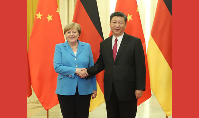 Xi meets Merkel, calls for higher-level China-Germany ties